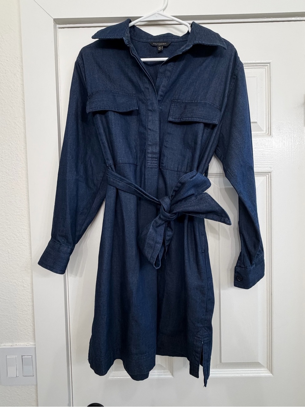 Banana Republic Dark Blue Shirt Dress with Tie Belt
